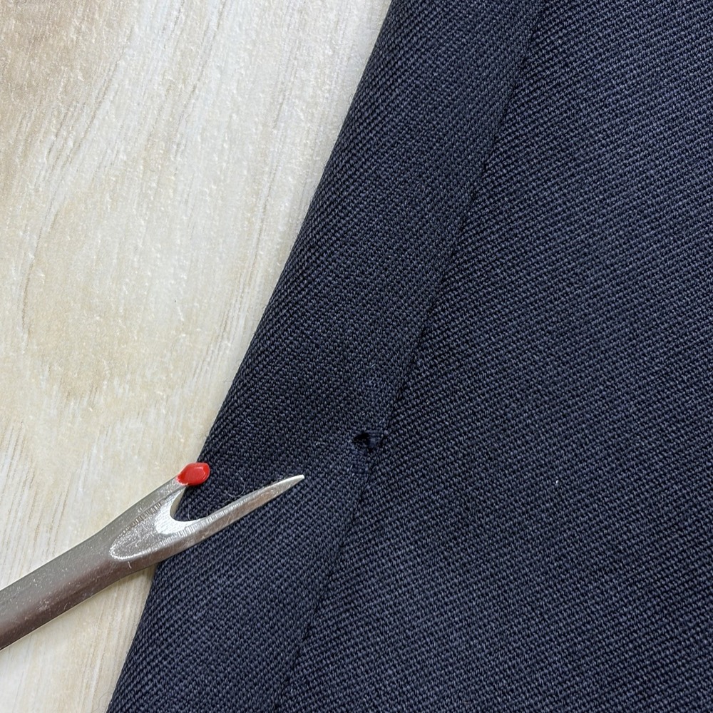 THE ANDOVER SHOP Navy Blue Twill Wool Dress Pants Mens 34x32 Straight Fit - Picture 3 of 15